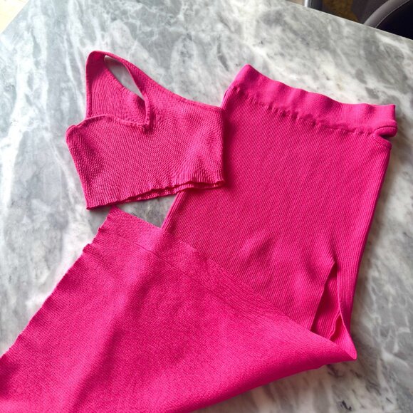 Crop Top and Skirt Set - PINK, SMALL - Picture 10 of 11